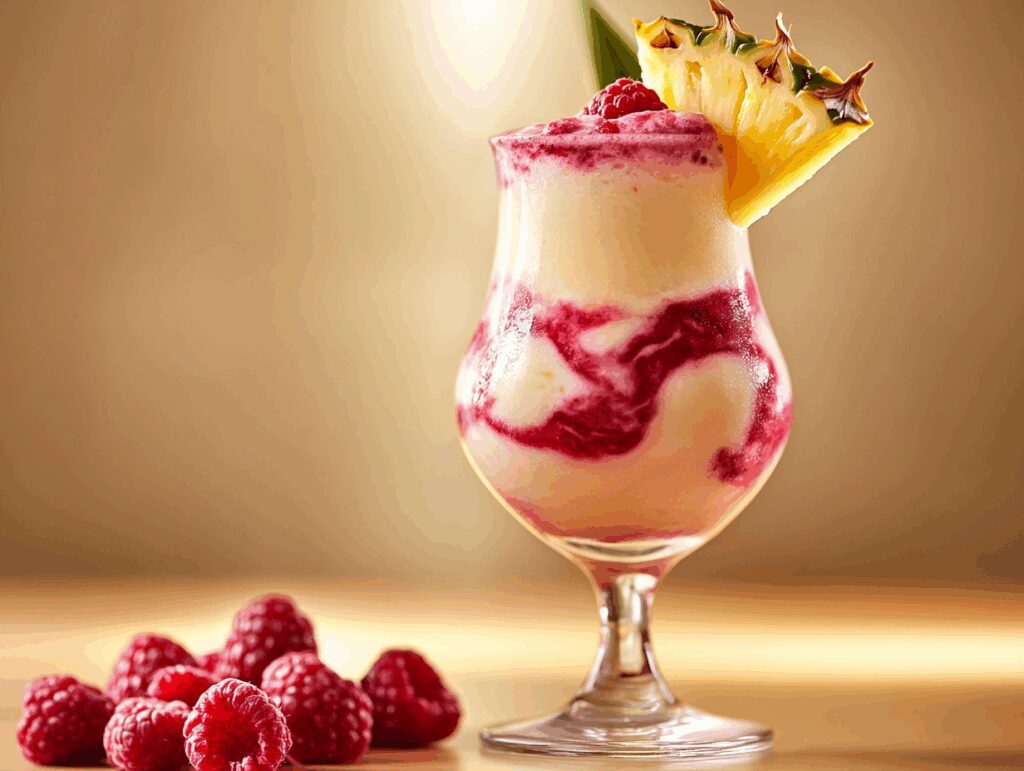 Delightfully Creamy Frozen Raspberry Piña Colada for Summer Sips