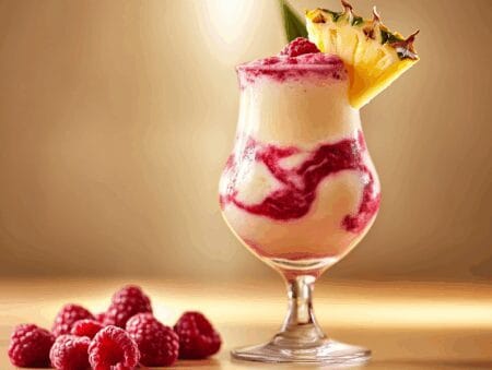 Delightfully Creamy Frozen Raspberry Piña Colada for Summer Sips